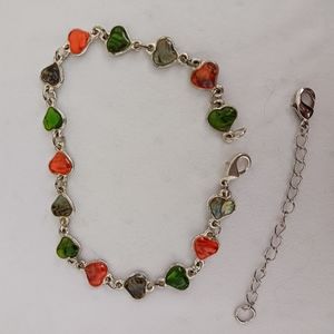 Bracelet / anklet Hearts multicolor comes with extension